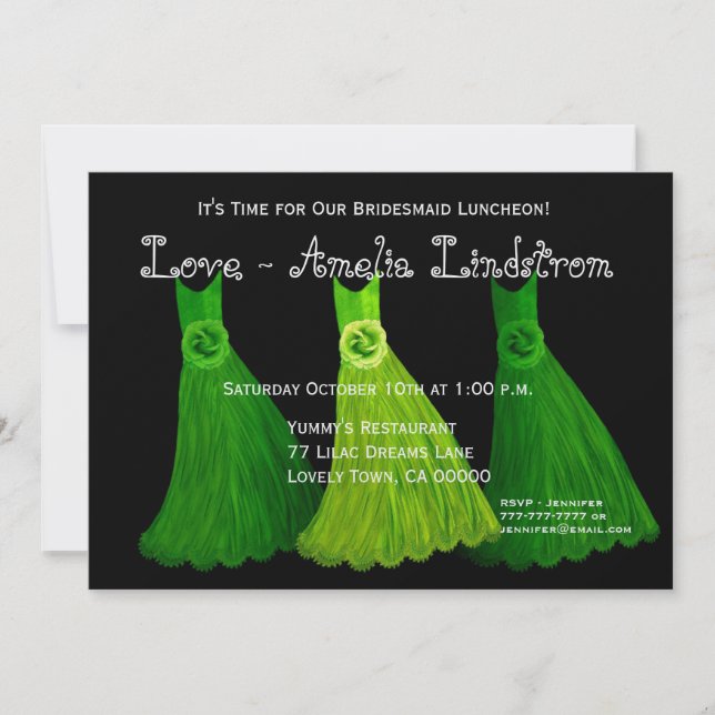Bridesmaid Luncheon eller Brunch Lime Green Dacks  Inbjudningar (Framsida)