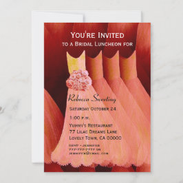 Bridesmaid Luncheon eller Brunch Peach Dacks V04 Inbjudningar