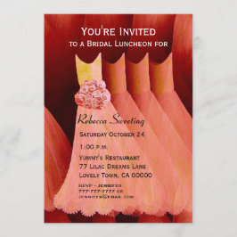 Bridesmaid Luncheon eller Brunch Peach Dacks V04 Inbjudningar