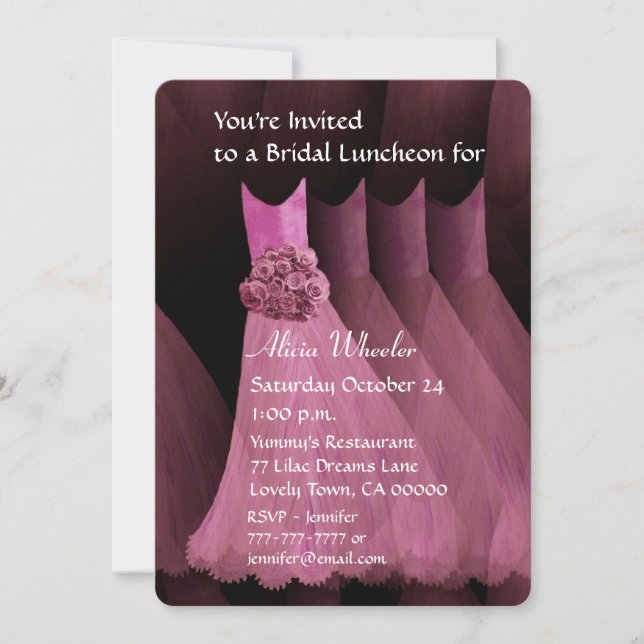 Bridesmaid Luncheon eller Brunch Rosa Dacks V01G Inbjudningar (Framsida)