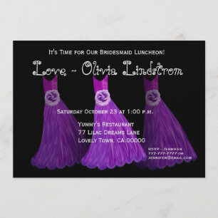 Bridesmaid Luncheon eller Brunch Royal Lila Dacks Inbjudningar