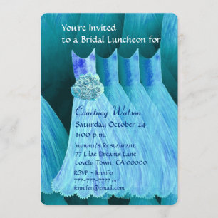 Bridesmaid Luncheon eller Brunch Turquoise Blue V0 Inbjudningar