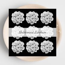 Bridesmaid Luncheon-inbjudan - Vit ros