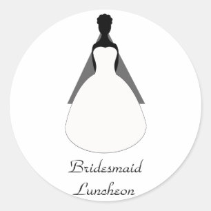 Bridesmaid Luncheon Kuvert Seals Runt Klistermärke