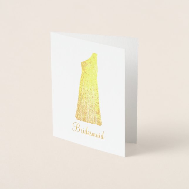 Bridesmaid Maid of honor Brudens sida Bröllop Gown Folierat Kort (Framsida)