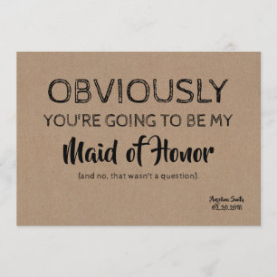 Bridesmaid/Maid of honor Funny Cute Inbjudningar