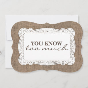 Bridesmaid/Maid of honor nuny Rustic Land Inbjudningar