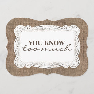 Bridesmaid/Maid of honor nuny Rustic Land Inbjudningar