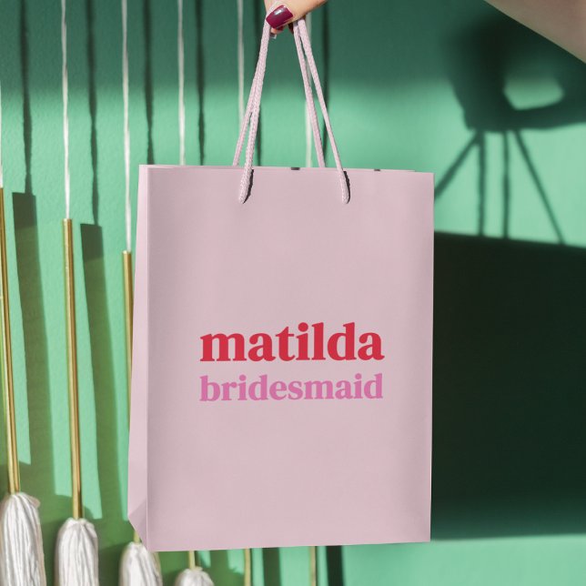 Bridesmaid Minimal Red och Rosa Bachelorette (Skapare uppladdad)