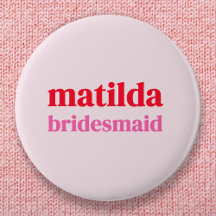 Bridesmaid Minimal Red och Rosa Bachelorette