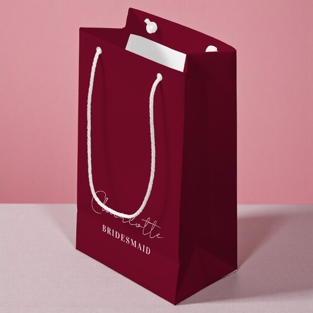 Bridesmaid | Minimalist Script Burgundy (Skapare uppladdad)