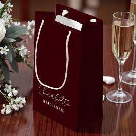 Bridesmaid Minimalist Script | Deep Burgundy
