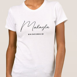 Bridesmaid, minimalistisk Personlig för Trendig T Shirt