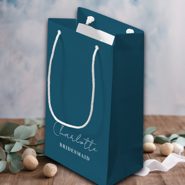 Bridesmaid | Minimalistiskt skript Canoe Blue (Skapare uppladdad)