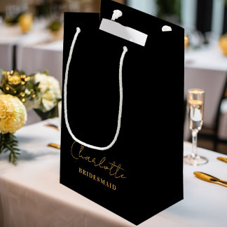 Bridesmaid | Minimiskript, svart Guld