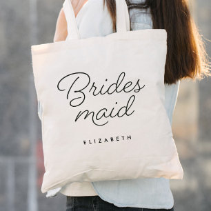Bridesmaid Modern Calligraphy Bröllop Tygkasse