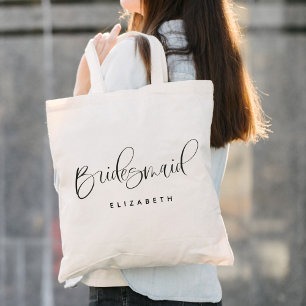 Bridesmaid Modern Calligraphy Bröllop Tygkasse
