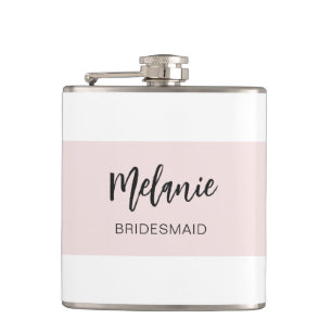 Bridesmaid Modern Elegant Rosa White Fickplunta