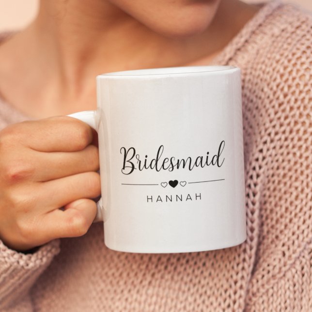 Bridesmaid Modern Minimalist Brudens sida-gåvor Kaffemugg (Skapare uppladdad)