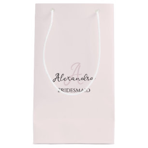 Bridesmaid Modern Minimalist Monogram  Rosa