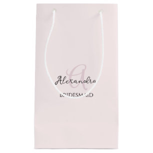 Bridesmaid Modern Minimalist Monogram Rosa