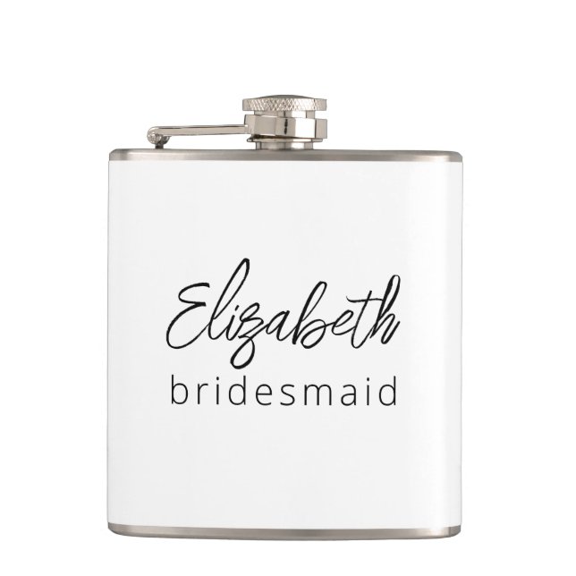 Bridesmaid Modern Minimalist Script Bachelorette Fickplunta (Framsidan)