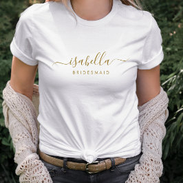 Bridesmaid Modern Minimalist Script Bachelorette T Shirt