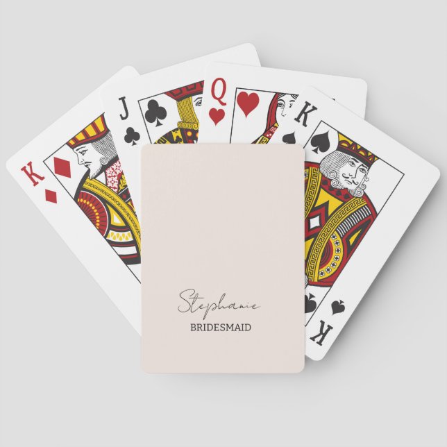 Bridesmaid | Modern  Rosa med minimala skript Casinokort (Baksidan)