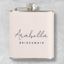 Bridesmaid | Modern Rosa med minimala skript