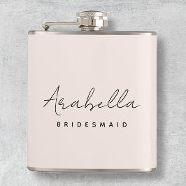 Bridesmaid | Modern Rosa med minimala skript Fickplunta