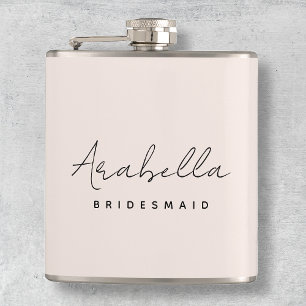 Bridesmaid Modern Rosa med minimala skript Fickplunta