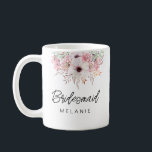 Bridesmaid Modern Rustic Blommigt Mugg Gift | Vit<br><div class="desc">Bridesmaid Modern Rustic Blommigt Mugg Gift | Vit. Anpassa med ditt eget namn.</div>