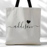 Bridesmaid Modern Script Heart Warm Grått Tygkasse<br><div class="desc">Den här chicen i väskan har en vacker Warm Grått-bakgrund som är försedd med ett modernt typsnitt och en delikat hjärtdesign. Den mjuka, elegant färg och sofistikerade typografin gör den till ett idealiskt tillbehör för brudgummar eller för alla som utformar snyggt och trendig i kärlek. Perfekt för att transportera essentiella...</div>