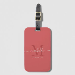 Bridesmaid Möhippa Script Coral Bachelorette Bagagebricka