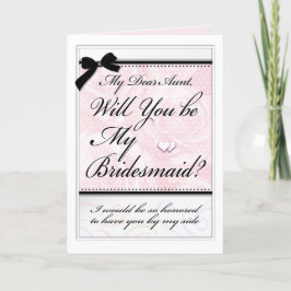 Bridesmaid Moster Bevackra Ro Rosa Hearts Swirls Kort