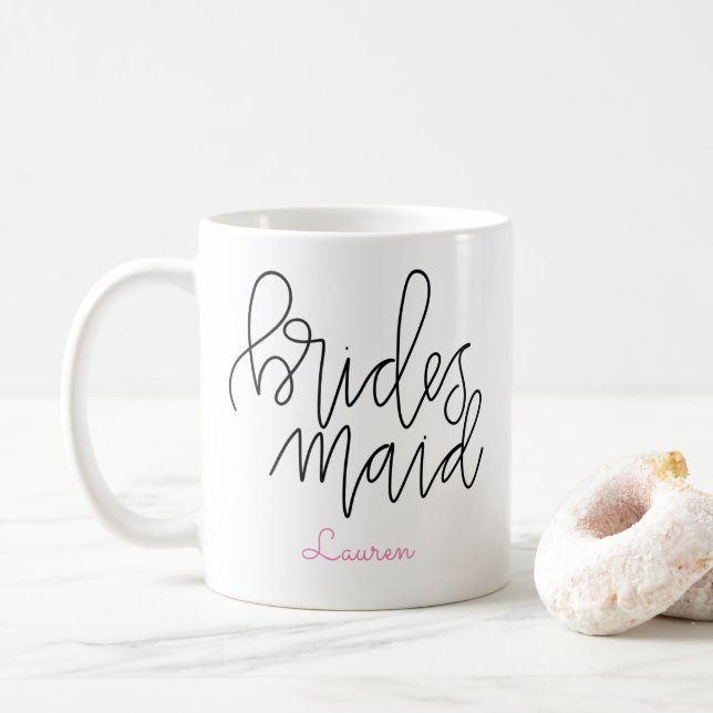 Bridesmaid Mugg - Anpassade Lettering Design (Med munk)