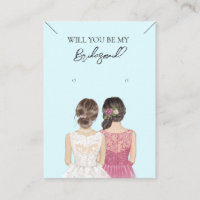 Bridesmaid Necklace & Earring Jewelry Visning Card