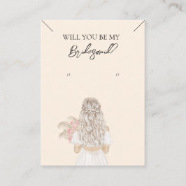 Bridesmaid Necklace & Earring Jewelry Visning Card Visitkort