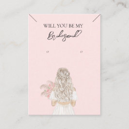 Bridesmaid Necklace & Earring Jewelry Visning Card Visitkort