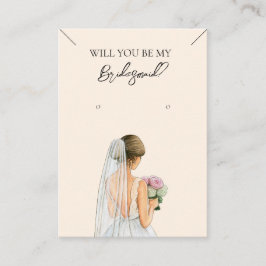 Bridesmaid Necklace & Earring Jewelry Visning Card Visitkort