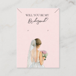 Bridesmaid Necklace & Earring Jewelry Visning Card Visitkort