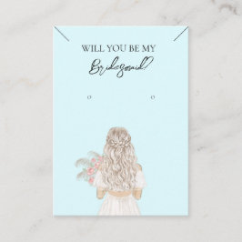 Bridesmaid Necklace & Earring Jewelry Visning Card Visitkort