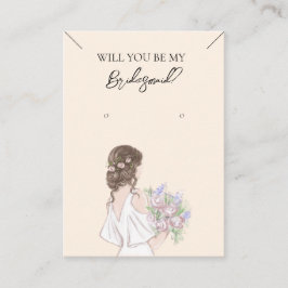 Bridesmaid Necklace & Earring Jewelry Visning Card Visitkort