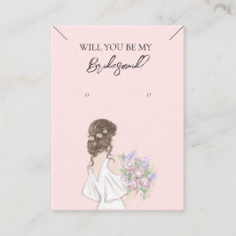 Bridesmaid Necklace & Earring Jewelry Visning Card Visitkort