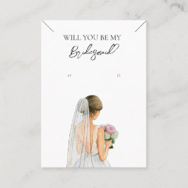 Bridesmaid Necklace & Earring Jewelry Visning Card Visitkort