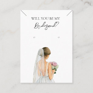 Bridesmaid Necklace & Earring Jewelry Visning Card Visitkort