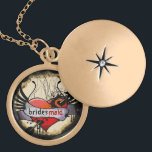Bridesmaid Necklace Grunge Burnt Parchment Guldpläterat Halsband<br><div class="desc">Moody Gothic Bridesmaid Necklace Grunge Goth Burnt Parchment</div>