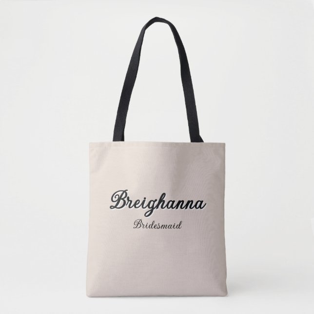 Bridesmaid Old Money Black + Beige Diamond Checker Tygkasse (Framsida)