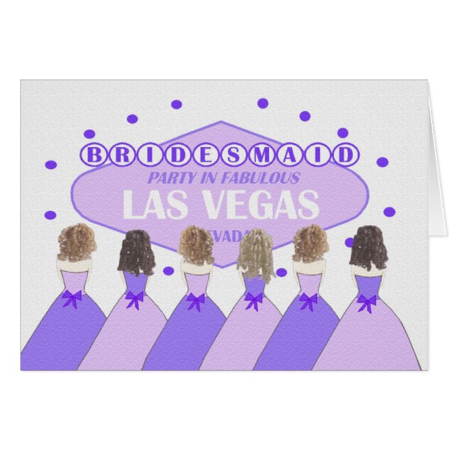 BRIDESMAID Party in Fabulous Las Vegas Hälsningskort (Framsidan Horizontal)