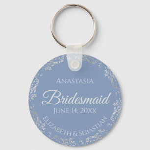 Bridesmaid Periwinkle Blue Bröllop Nyckelring